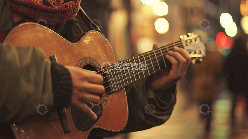 高清大图下载【趣麦麦图】街头吉他手