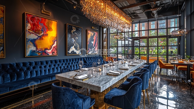 高清大图下载【趣麦麦图】高端餐厅长桌私宴