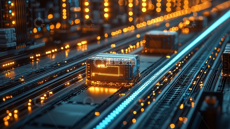 高清大图下载【趣麦麦图】科技感电路板物流运输场景