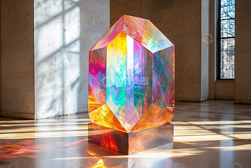 高清大图下载【趣麦麦图】彩色水晶雕塑