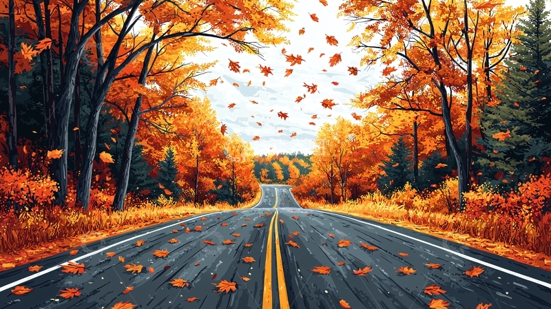 高清大图下载【趣麦麦图】秋天的道路