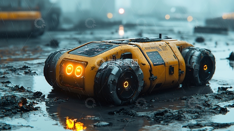 高清大图下载【趣麦麦图】未来感黄色越野车