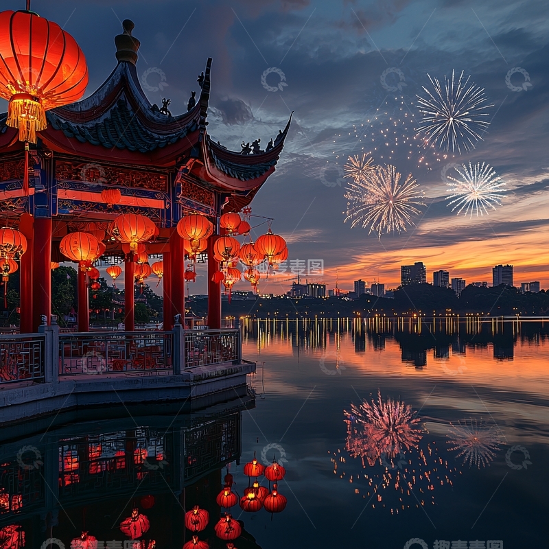 高清大图下载【趣麦麦图】中国风夜景