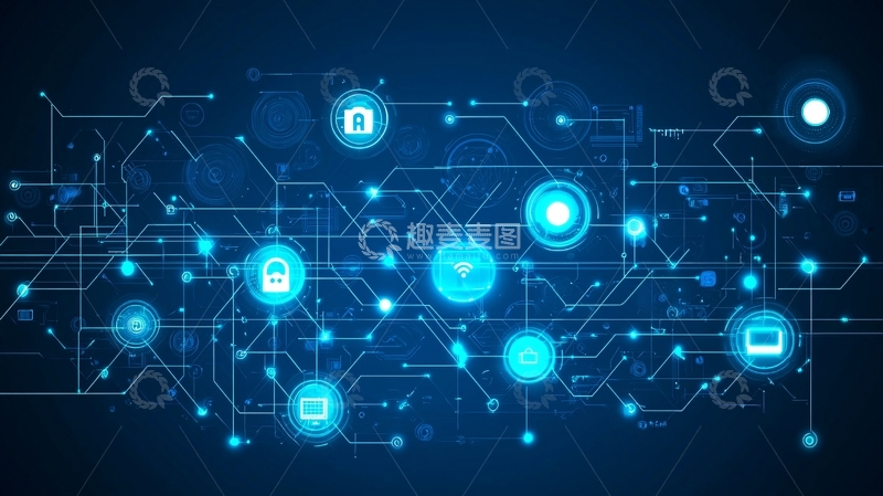 高清大图下载【趣麦麦图】科技感蓝色网络连接图