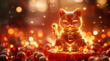 闪耀金光招财猫