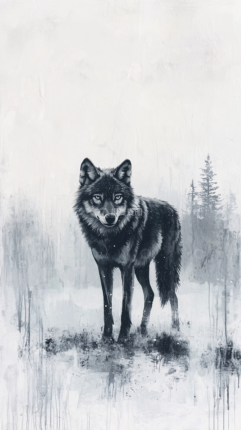 高清大图下载【趣麦麦图】黑狼