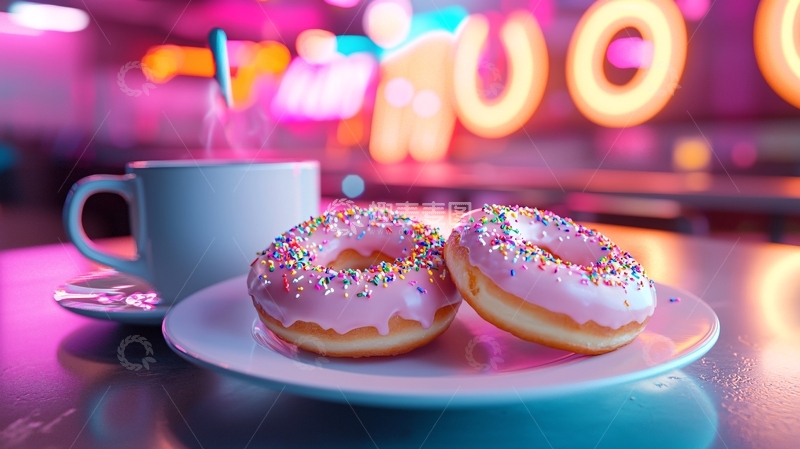 高清大图下载【趣麦麦图】粉色甜甜圈