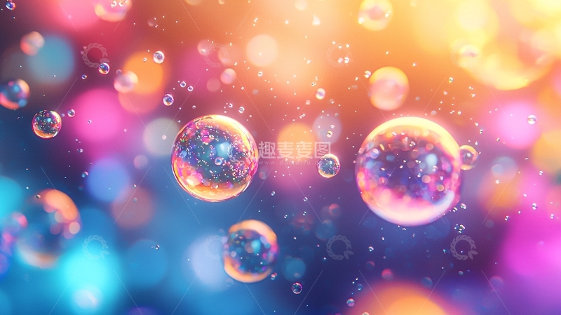 高清大图下载【趣麦麦图】彩色水滴背景