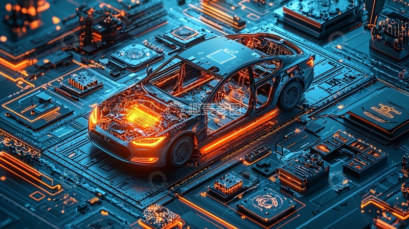 高清大图下载【趣麦麦图】新能源汽车电路板