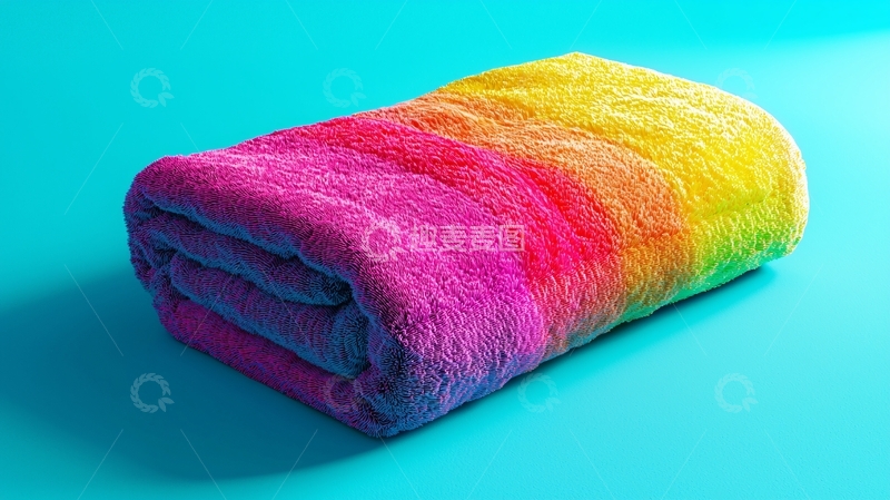 高清大图下载【趣麦麦图】彩虹浴巾