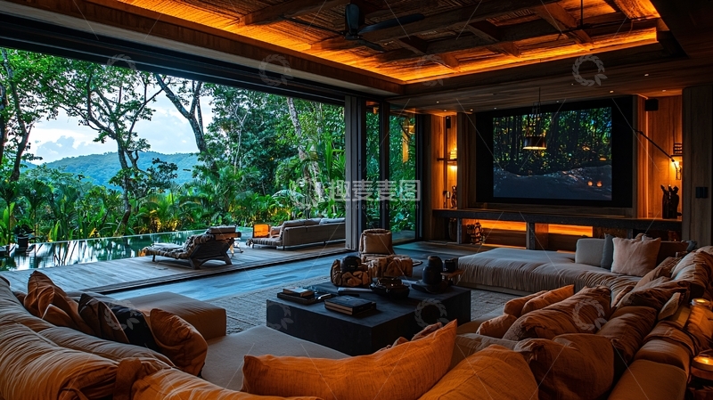 高清大图下载【趣麦麦图】奢华别墅家庭影院