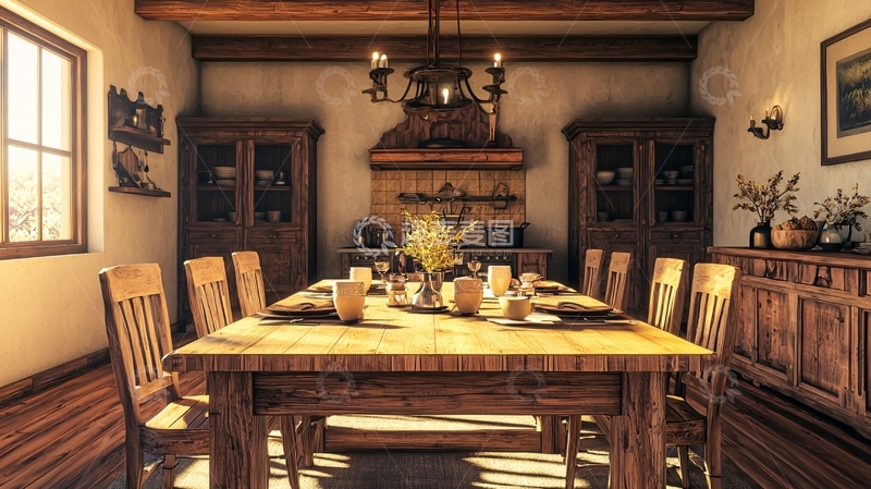 高清大图下载【趣麦麦图】乡村风格餐厅