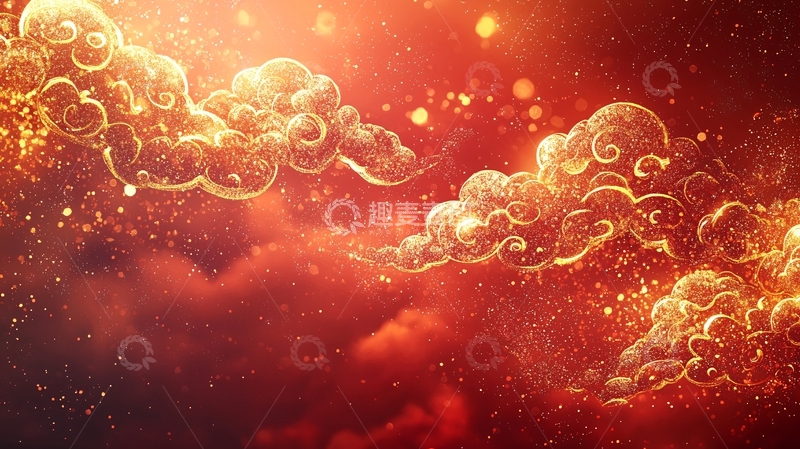 高清大图下载【趣麦麦图】金色祥云
