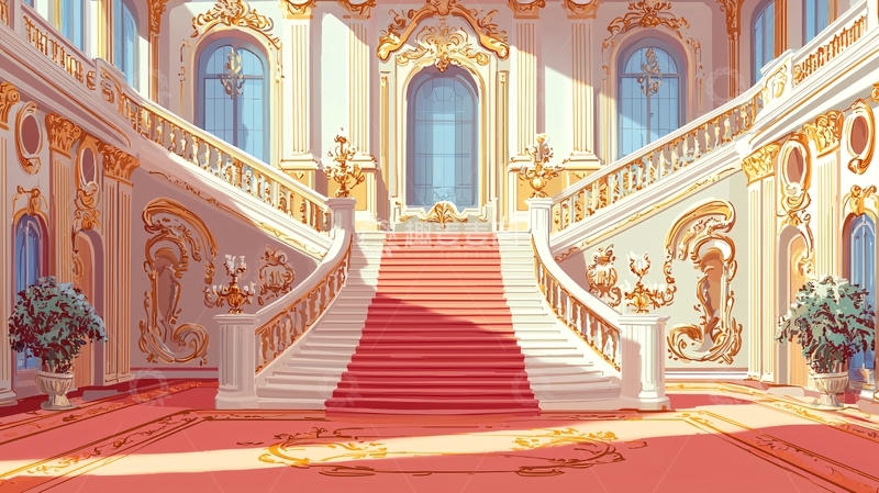 高清大图下载【趣麦麦图】奢华宫殿大理石楼梯