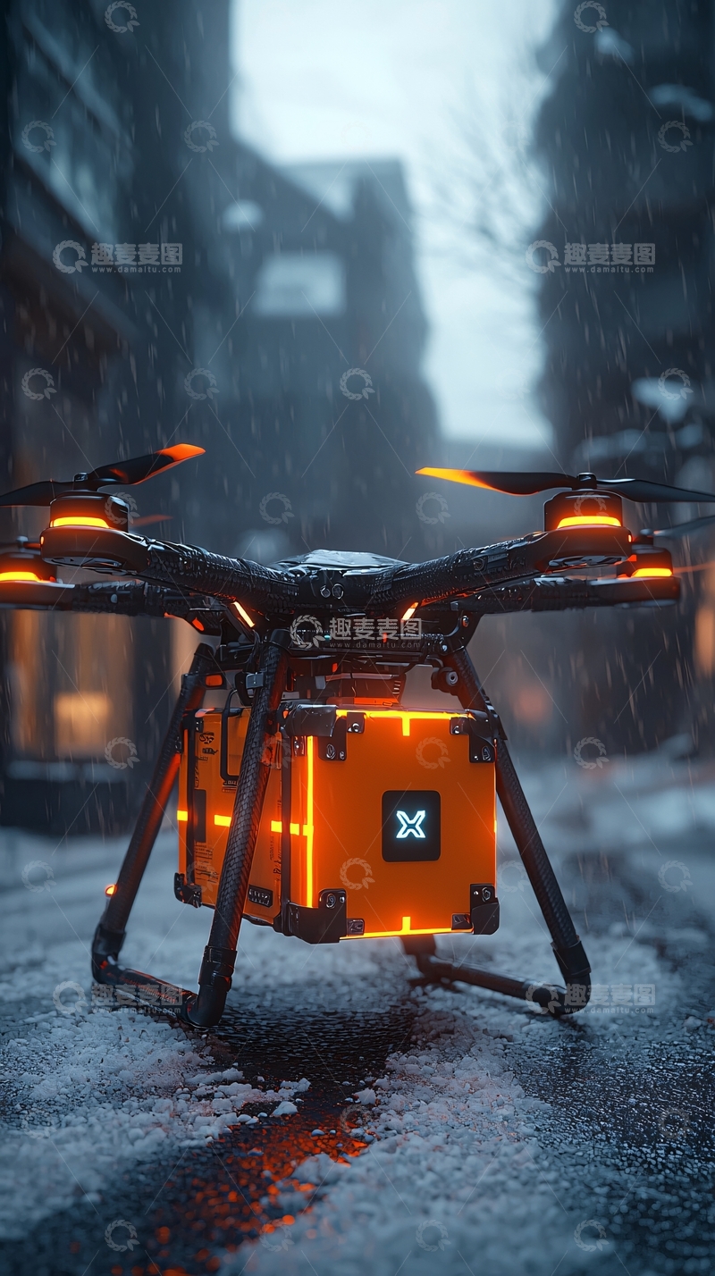 高清大图下载【趣麦麦图】未来科技感无人机