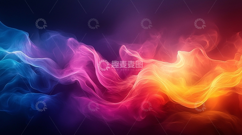 高清大图下载【趣麦麦图】彩色烟雾渐变背景