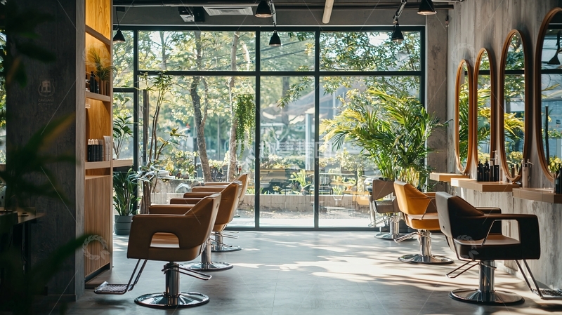 高清大图下载【趣麦麦图】时尚简约理发店室内设计