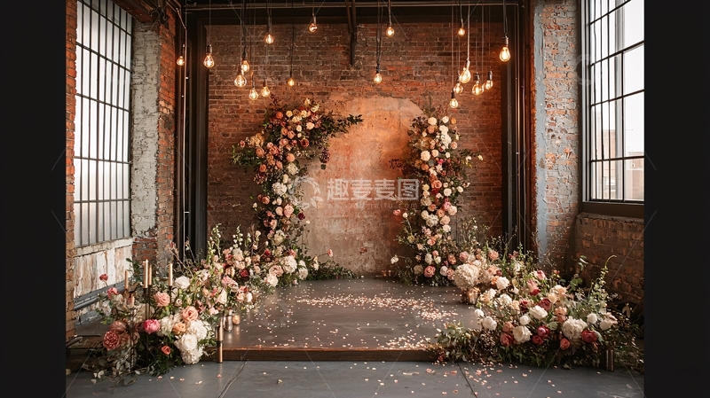 高清大图下载【趣麦麦图】浪漫花卉拱门婚礼现场