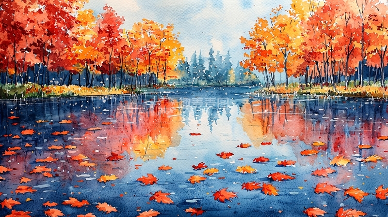 高清大图下载【趣麦麦图】秋日湖畔