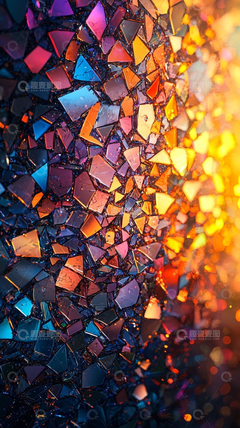 高清大图下载【趣麦麦图】彩色玻璃碎片