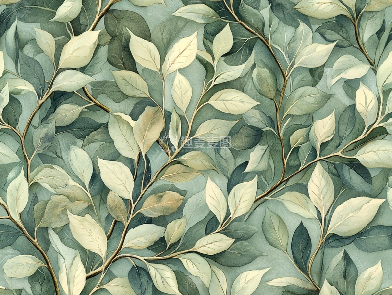 高清大图下载【趣麦麦图】绿色叶子图案