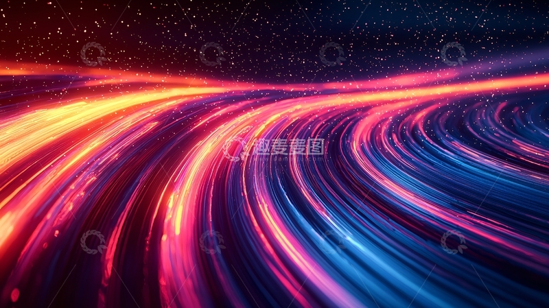 高清大图下载【趣麦麦图】绚丽光束穿梭于星空