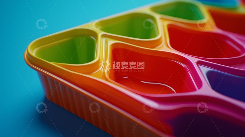 高清大图下载【趣麦麦图】彩虹色硅胶冰格