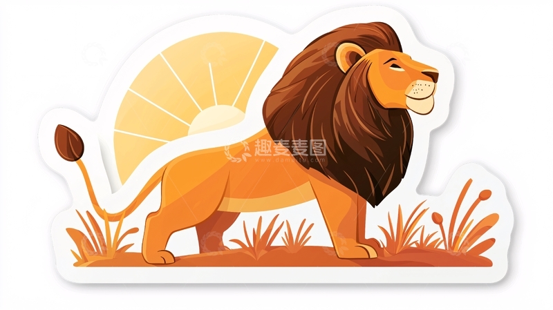 高清大图下载【趣麦麦图】卡通狮子