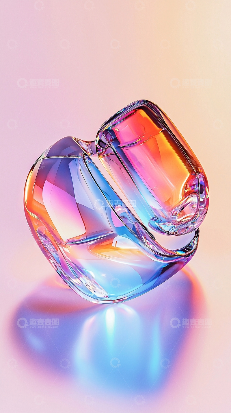 高清大图下载【趣麦麦图】彩色玻璃心形抽象艺术