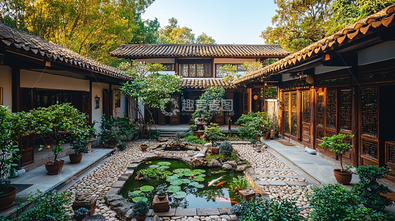 高清大图下载【趣麦麦图】中式庭院