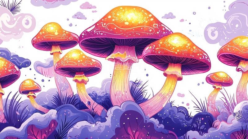 高清大图下载【趣麦麦图】梦幻般的蘑菇群