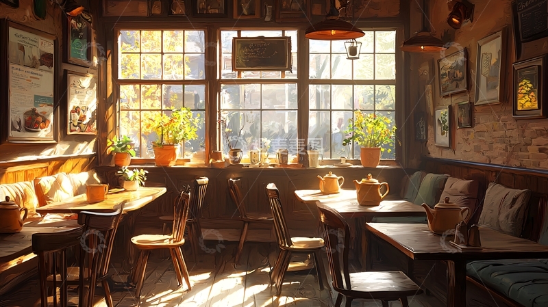 高清大图下载【趣麦麦图】温馨复古咖啡厅