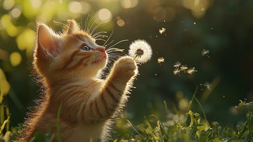 小猫与蒲公英