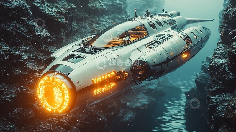 高清大图下载【趣麦麦图】未来科幻潜水艇