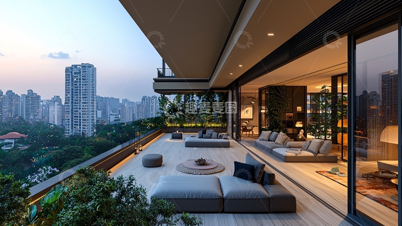 高清大图下载【趣麦麦图】现代都市景观阳台