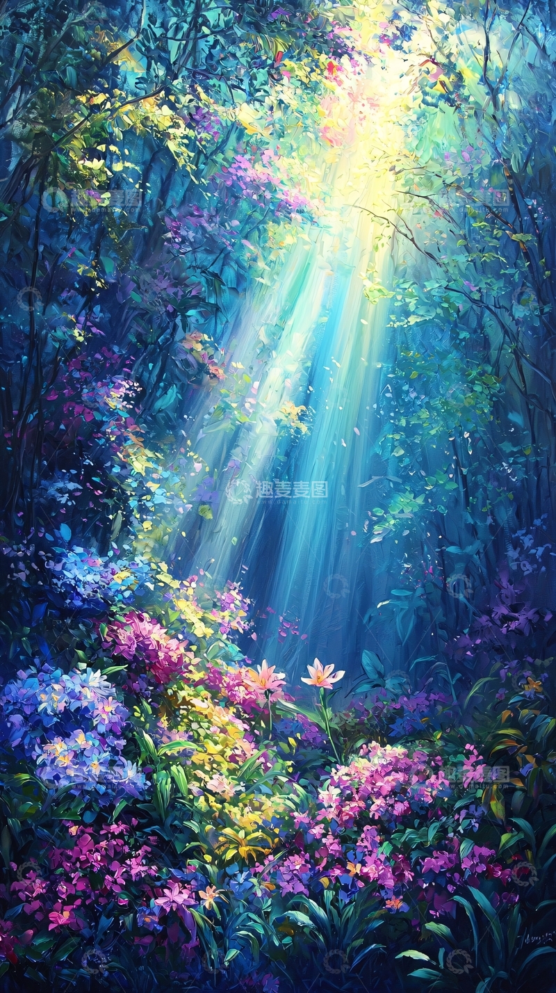 高清大图下载【趣麦麦图】梦幻森林光线