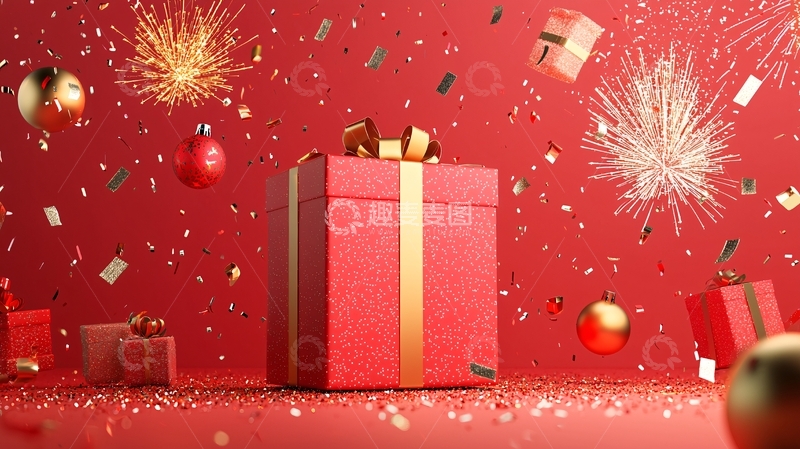 高清大图下载【趣麦麦图】红色礼盒