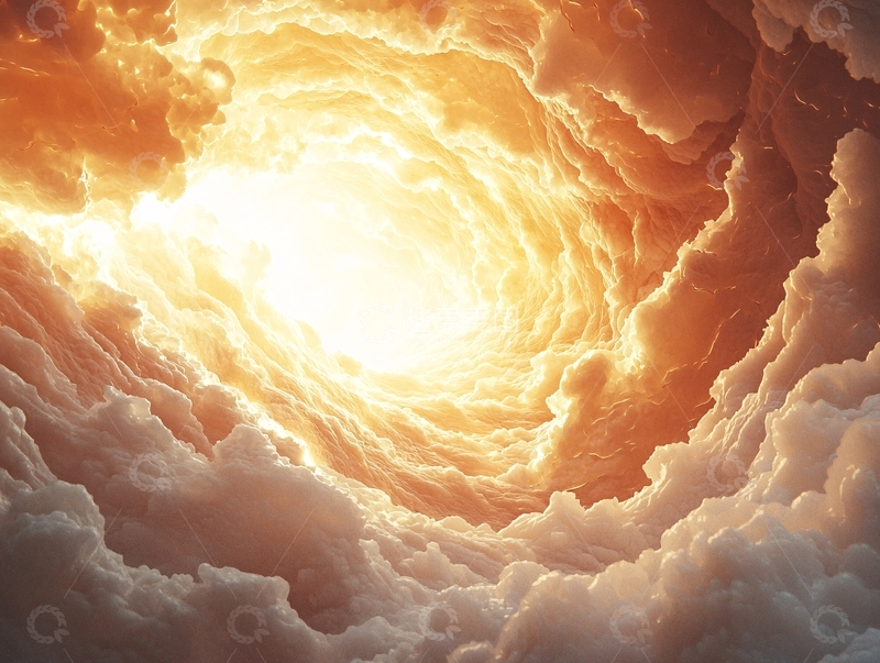 高清大图下载【趣麦麦图】光芒穿透云层漩涡