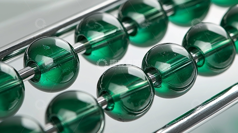 高清大图下载【趣麦麦图】翠绿色算盘特写