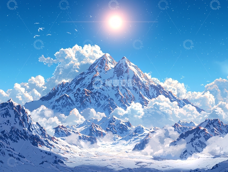 高清大图下载【趣麦麦图】雪山日出51