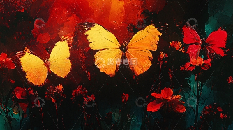 高清大图下载【趣麦麦图】-抽象蝴蝶