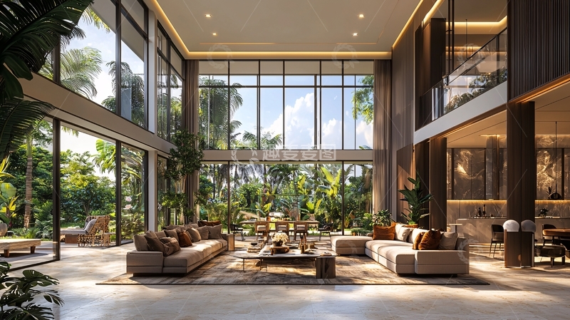 高清大图下载【趣麦麦图】现代奢华别墅客厅