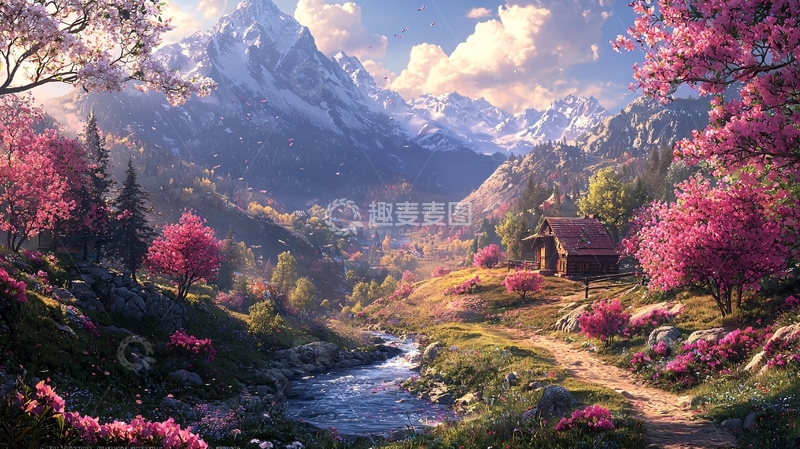 高清大图下载【趣麦麦图】春日山水