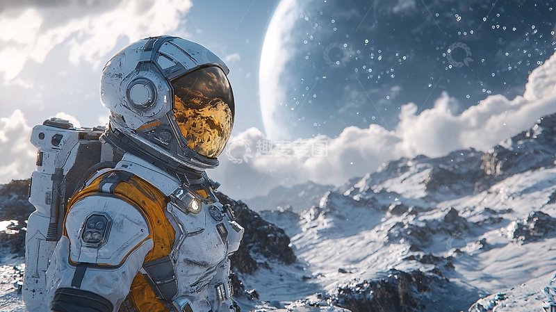 高清大图下载【趣麦麦图】宇航员太空探索