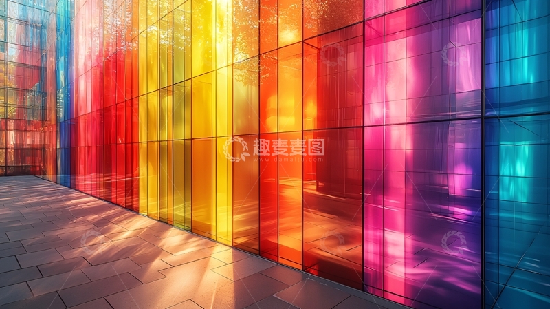 高清大图下载【趣麦麦图】彩色玻璃幕墙