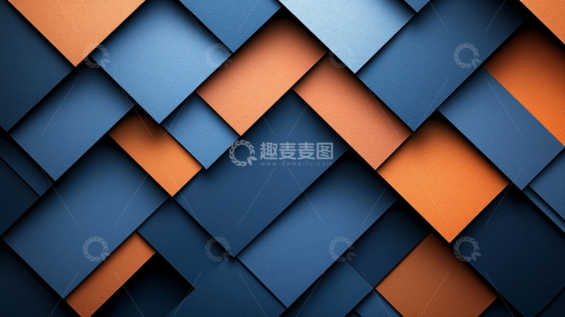 高清大图下载【趣麦麦图】蓝色和橙色菱形交错