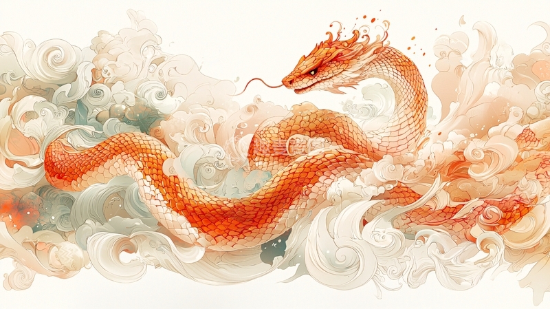 高清大图下载【趣麦麦图】中国风水墨画风格的龙