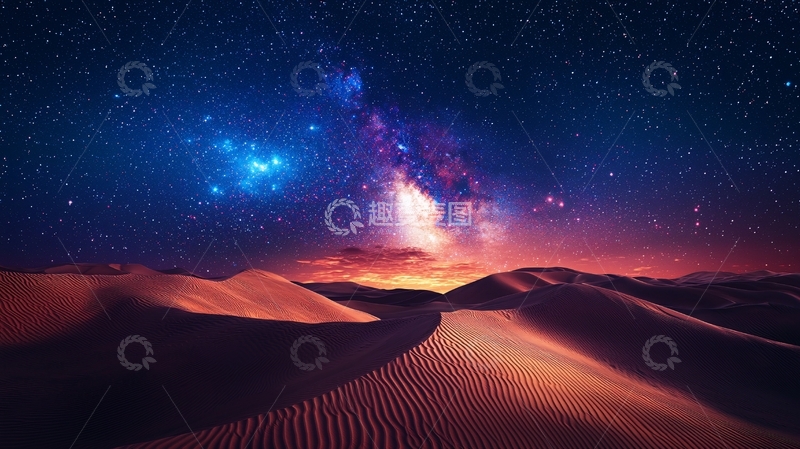 高清大图下载【趣麦麦图】星空沙漠