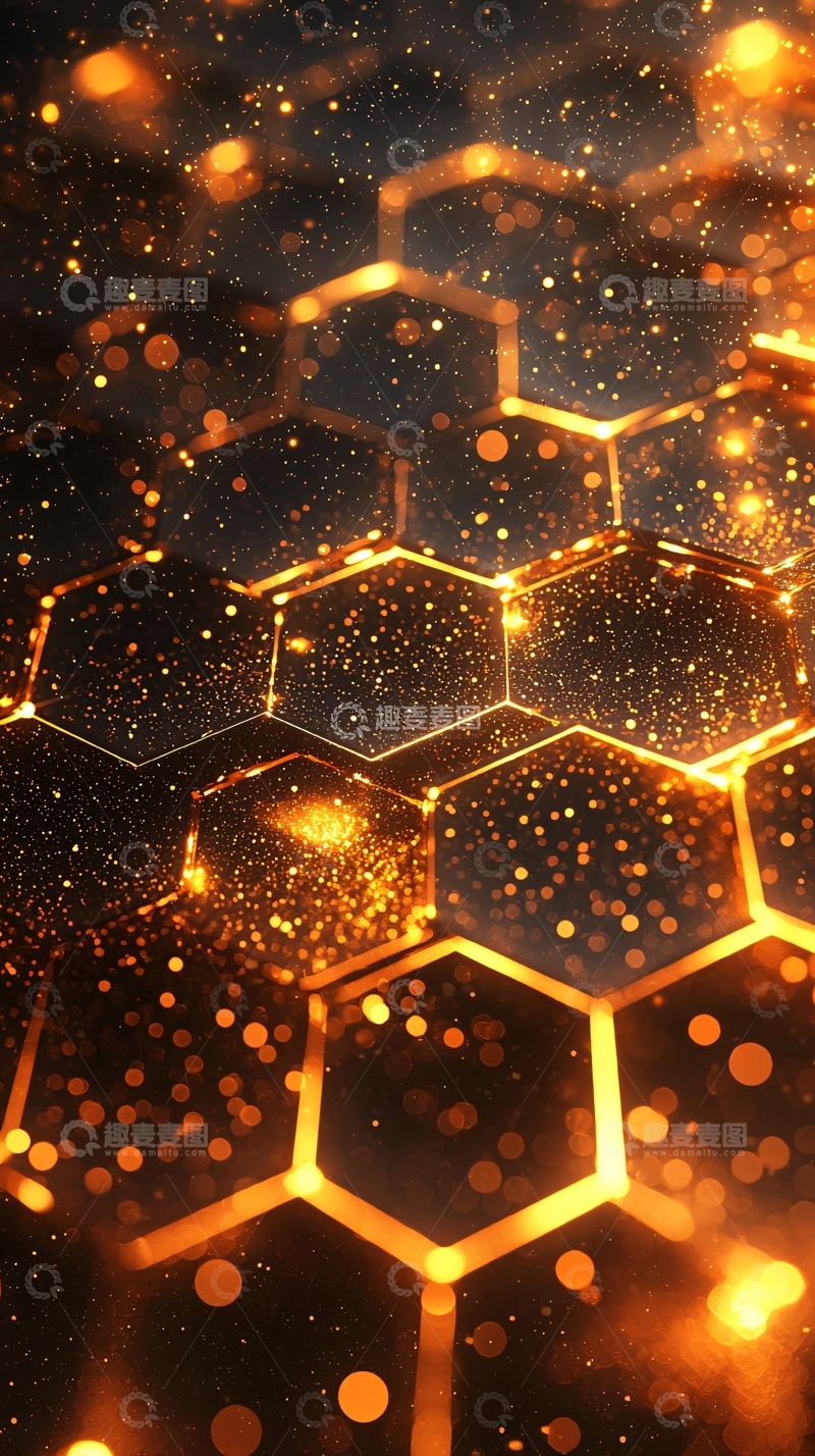 高清大图下载【趣麦麦图】金色蜂窝结构
