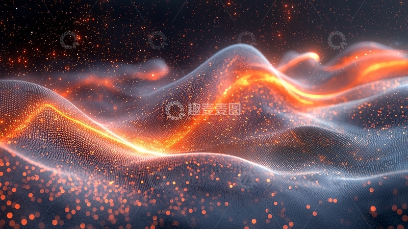 高清大图下载【趣麦麦图】发光曲线组成的抽象背景